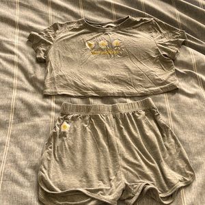 A wonderful soft silky crop top and shorts outfit from SHEIN